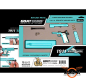 Preview: GOATGUNS Modell 1911 Light Blue, mit Hülsenauswurf (Set)