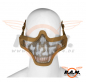 Preview: Gesichtsschutzmaske Metall mit Elasthan-Gurt Tan, Skull