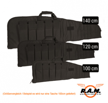 Rifle Case / Futteral mit Tragegurt, schwarz, 100cm