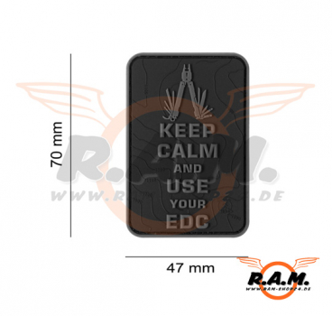 3D - Keep Calm EDC Rubber Patch - schwarz