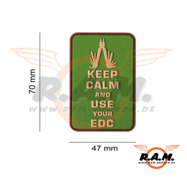 3D - Keep Calm EDC Rubber Patch - Multicam