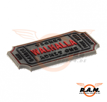 3D - Large Walhalla Ticket Rubber Patch - Grey