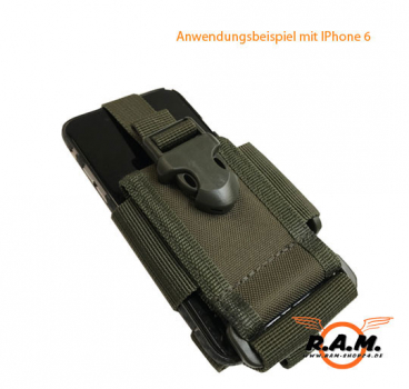 Handyhalter "MOLLE" größenverstellbar, oliv