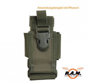 Handyhalter "MOLLE" größenverstellbar, oliv