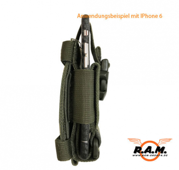 Handyhalter "MOLLE" größenverstellbar, oliv