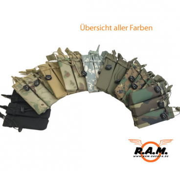 Molle Pistolen Magazintasche dreifach in Digital Woodland von SOLIDCORE