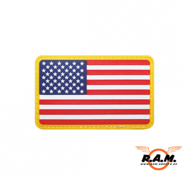 3D Rubber Patch - Fahne USA, 8x5cm