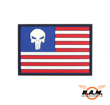 3D - Punisher USA Flagge Patch