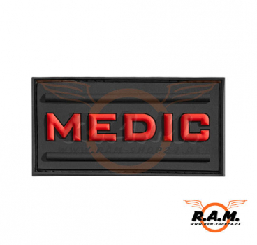 Medic Rubber Patch, schwarz/rot, 71mm x 47mm