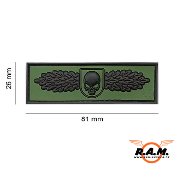 SOF Skull Badge Rubber Patch, Forest (JTG)