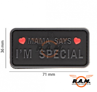 3D Patch - "Mama says i´m special" - schwarz