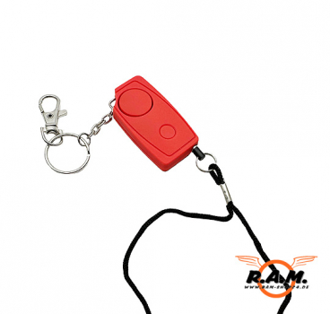 Schrillalarm mit integrierter Taschenlampe, max. 120dB, rot