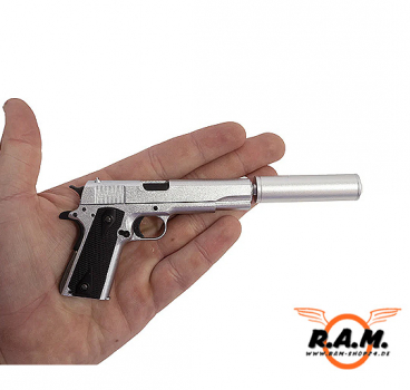 GOATGUNS - Miniatur 1911 Schalldämpfer, Silver