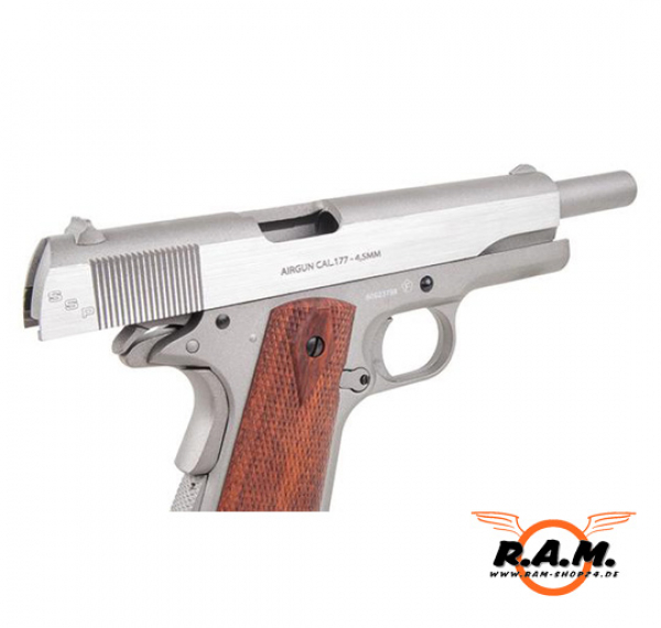 Swiss Arms SA1911 Kal. 4,5mm BB (.177) Fullmetal, silber