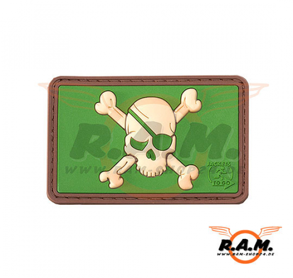 Pirate Skull Rubber Patch Multicam