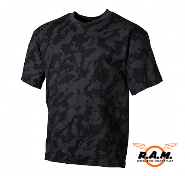 Halbarm T-Shirt in Night-Camo, 100% Baumwolle