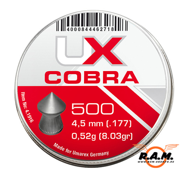 Umarex Cobra Diabolo 4,5mm für Luftgewehre und Luftpistolen, 500 Stück