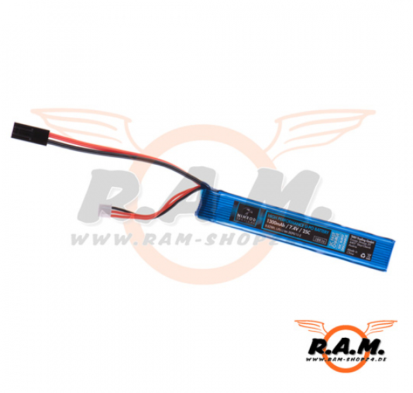 Lipo 7.4V 1300mAh 25C Stock Tube Type