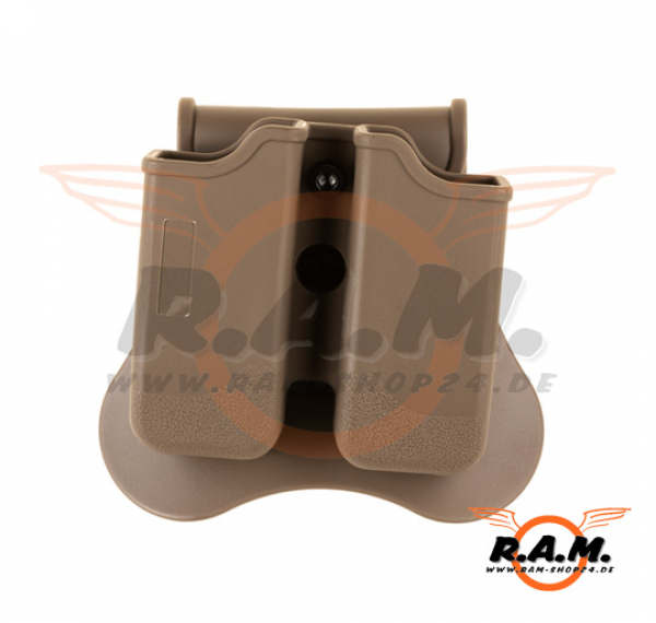 Double Mag Pouch für P226 / Beretta M9 / CZ P-09, Dark Earth