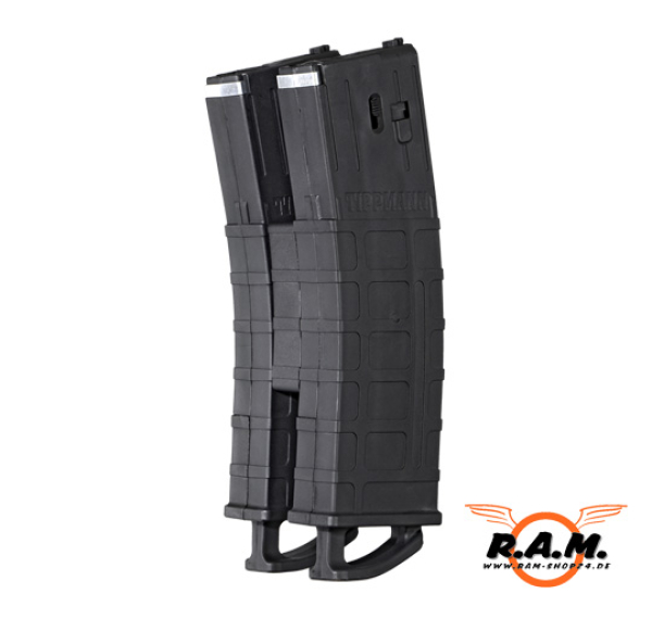 2er Pack Ersatzmagazine TMC/Stormer in schwarz inkl. Koppler cal. 0.68