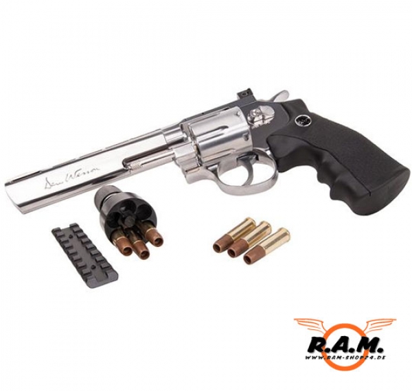 Dan Wesson 6'' Revolver, 6mm, silber