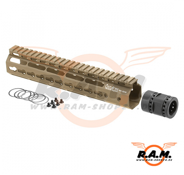 Ares 10" Aluminium Keymod Handguard, desert