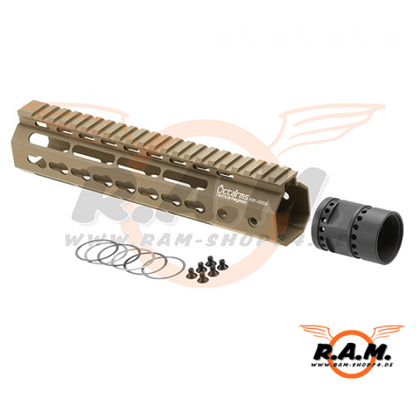 Ares 9" Aluminium Keymod Handguard, desert