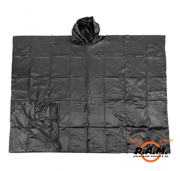 Poncho aus Vinyl, schwarz