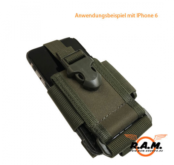 Handyhalter "MOLLE" größenverstellbar, oliv