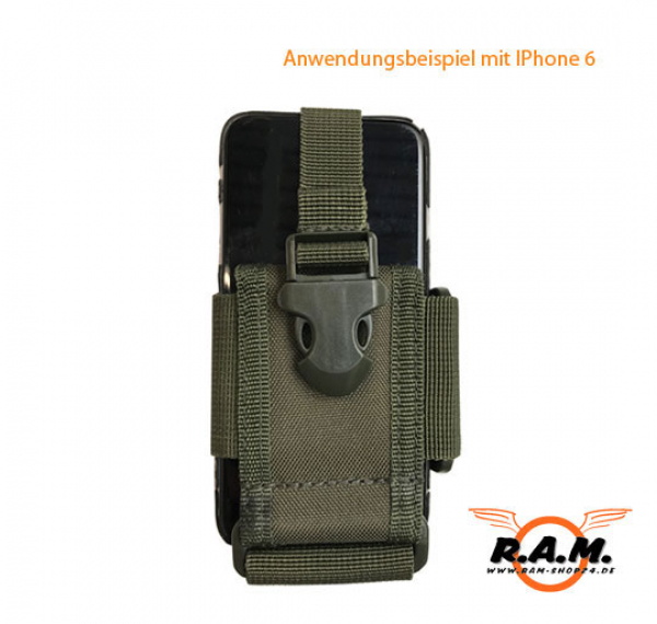 Handyhalter "MOLLE" größenverstellbar, oliv