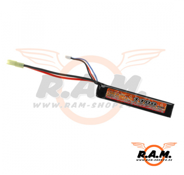 Lipo 7.4V 1100mAh 20C Stock Tube Type