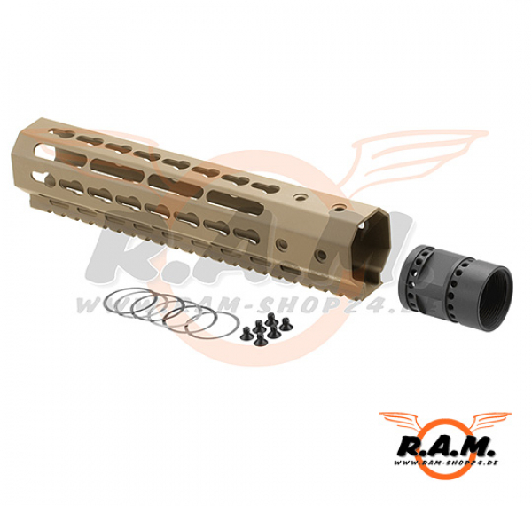 Ares 9" Aluminium Keymod Handguard, desert