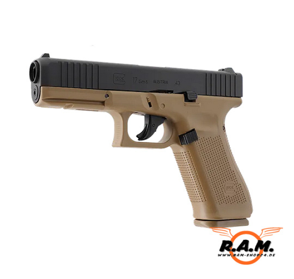 UMAREX Glock 17 Gen5 T4E cal. 0.43, Coyote, inkl. 2 Magazinen