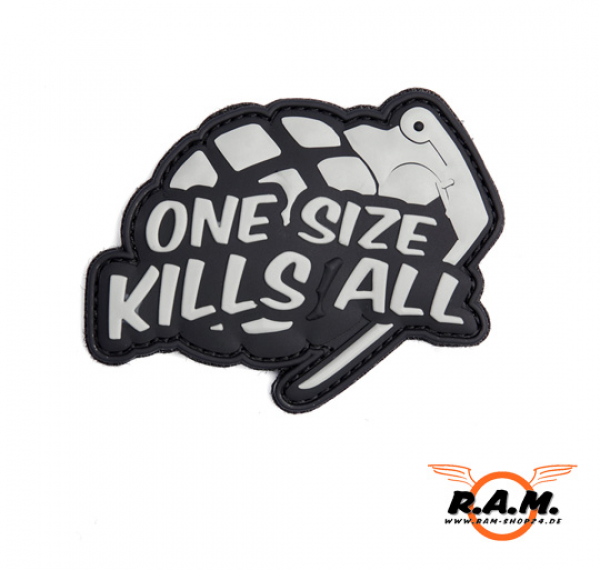 3D - One size kills all Patch (grau)