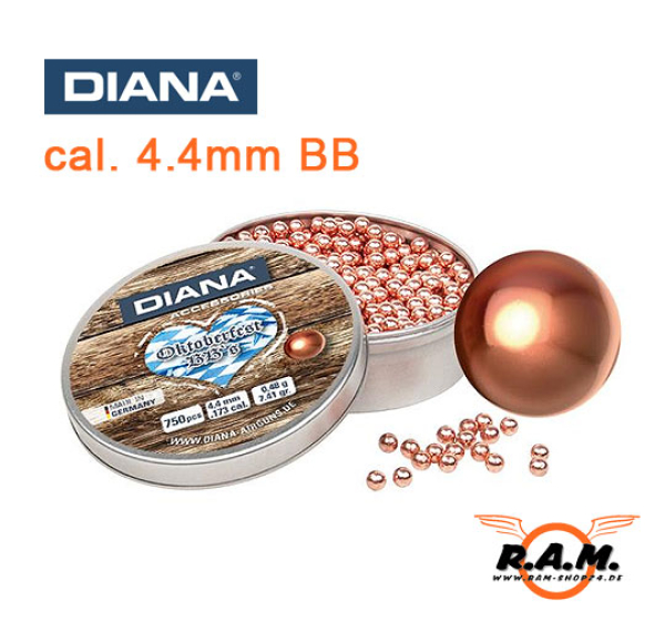 Diana Oktoberfest - Rundkugeln, BB's 4,4mm, Blei verkupfert, 750er Dose