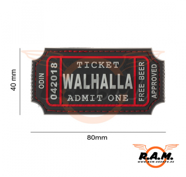 3D - Large Walhalla Ticket Rubber Patch - SWAT