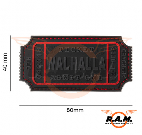 3D - Large Walhalla Ticket Rubber Patch - Blackops