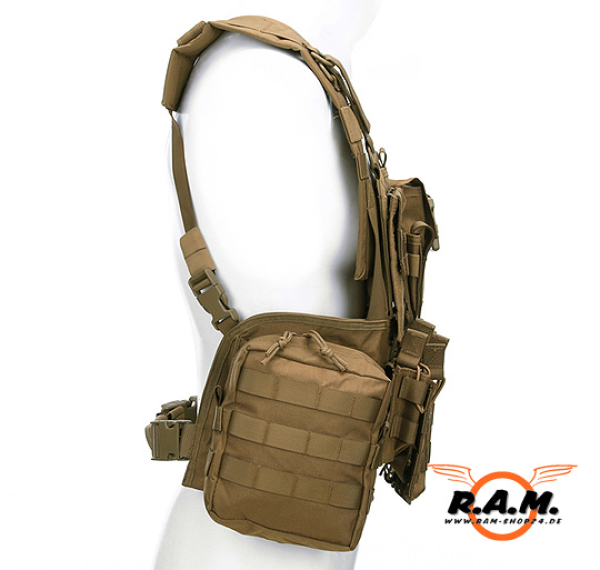 Operator Chest Rig mit divers. abnehmbaren Taschen in Tan