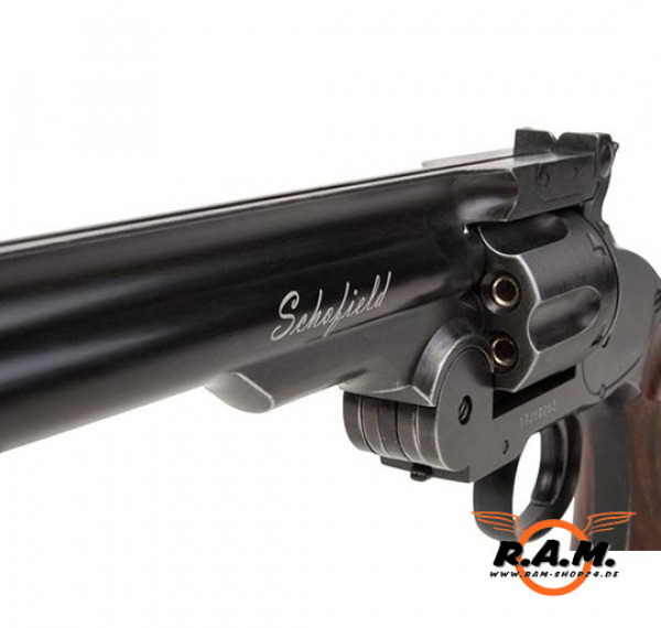 Schofield 6" Revolver Aging cal. 4.5mm (.177) Diabolo, schwarz