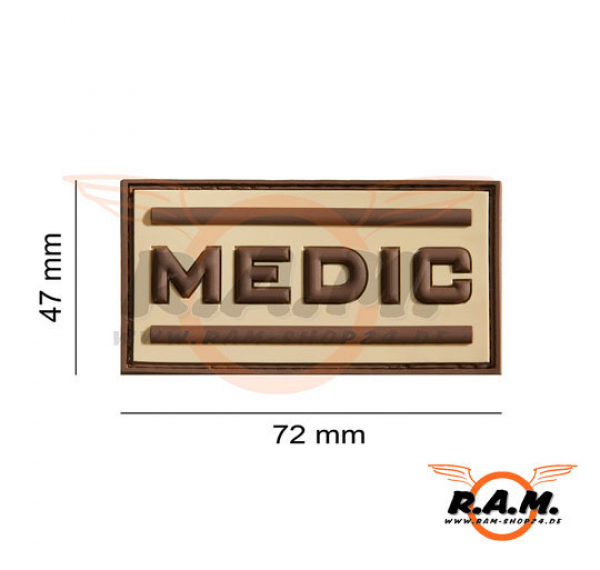 Medic Rubber Patch, Desert, 71mm x 47mm