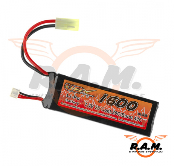 Lipo 7.4V 1600mAh 20C Mini Type