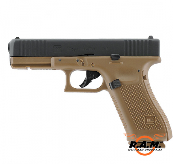 ** IWA NEUHEIT** Luftpistole GLOCK 17 Gen5, 4,5mm (.177) CO2, Coyote