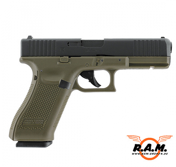 **IWA NEUHEIT** Airsoftpistole GLOCK 17 Gen5, 6mm BB, CO2, Battlefield Green