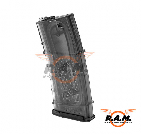 G&G M4/AR15 Magazin für AEG und S-AEG, Midcap, 105 Schuss, smoke